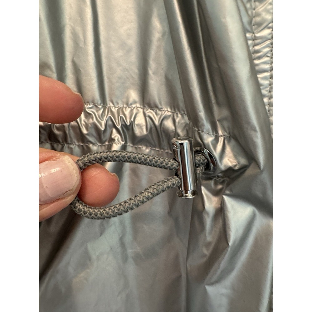 Lauren Ralph Lauren Metallic Silver Hooded Jacket Full Zip Windbreaker Sz 1X - Picture 12 of 12